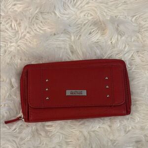 Kenneth Cole Reaction Red Wallet with Silver Studs NWOT